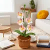 Tulipán de Color Graduado Terminado, Prímula, Orquídea Mariposa, Jarrón de Lana, Planta en Maceta, Adorno de Decoración para el Hogar, Bonsái de Escritorio