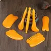 Conjunto de sete peças de placa gua sha de resina personalizada, bastão de massagem facial, ferramenta de beleza de massagem corporal universal, pente gua sha de acuponto