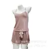 Conjunto de pijama sexy de verano europeo y americano, lencería de verano sin mangas para mujer, camisola sexy y shorts conjunto de dos piezas ropa de dormir erótica