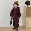 Conjunto de sudadera de forro polar para niños, con forro de forro polar, nuevo estilo otoño e invierno 2026, vestido para bebé niña, atuendos a juego para hermanos