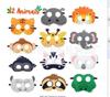 Fabricante Halloween Infantil Desenho Animado Animal Máscara de Feltro Festa Animal da Floresta Máscara Decorativa Máscara de Olho de Feltro