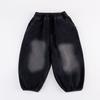 Pantalones Nuevos de Otoño 2025 para Niños Pantalones Sueltos Atractivos para Niños Estilo Coreano para Niños Pantalones de Mezclilla Tipo Linterna con Lazo en la Pierna Niñas