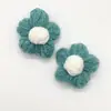 Flor pequeña tejida a mano 4CM pompón de lana flor para accesorios de ropa bolsa pinza para el pelo accesorios broche flor de ganchillo diy