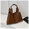 Bolsa Tecida Padrão Feminina 2024 Nova Moda Cor Sólida Grande Capacidade Bucket Bag Retro Western Style All-match Tote Bag