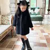 Abrigo de lana para niñas de otoño e invierno, abrigo de longitud media a la moda estilo coreano para primavera y otoño para niñas, niños mayores y bebés