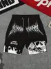 Pantalones de Cinco Puntos 2025 Estilo Europeo y Americano para Hombre Doble Capa Degradado Pantalones de Playa Shorts Casuales Moda Tendencia Corte Holgado