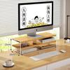 Soporte Elevado Acrílico para Monitor de Computadora Estante de Almacenamiento de Doble Capa para Escritorio de Oficina Estante para Almacenamiento de Notebook