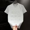 Aço estampado côncavo e convexo marca de moda manga curta masculino luxo leve britânico negócios tridimensional rufião camiseta bonita maré comércio exterior transfronteiriço atacado