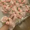 Goma para el pelo con flores, scrunchie de tulipán multicapa, accesorio floral estilo 'ins' súper de hada, nuevo estilo francés de lujo ligero