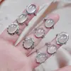 Anel de calcedônia branca design moderno e generoso anel feminino boa qualidade impecável 10*14 econômico