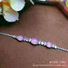 Pulsera de Moda Nueva con Incrustaciones de Calcedonia Rosa Hielo Chapada en Plata al por Mayor Ágata Blanca Versátil Pulsera de Jade Joyería Regalo