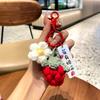 Llavero de Anillo para Coche de Crochet de Lana Terminado Colgante para Bolso de Estudiante Regalo Pequeño para el Ánimo de una Niña Pareja