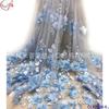 Estilo europeo y americano 3D encaje bordado de flores grandes tela pegatina de encaje cl62389 para diseño de vestido de novia