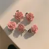 Grampo de Cabelo Flor com Laço Rosa em Formato de Coração para Mulheres 2026 Novo Tendência Pequeno Franja Grampo de Cabelo