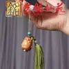 Colgante de Incienso de Sándalo Verde Tallado Hueco con Forma de León y Borla, Difusor de Aroma para Coche DIY, Colgante de Campana para Pareja