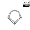 Aro Nasal en Forma de Corazón F316 Transfronterizo, Aro Sin Costura de Aleación de Titanio Pulido, Piercing de Moda Personalizado para Septum Nasal