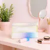 Bolsa de Maquiagem Transparente Colorida, Bolsa de Maquiagem com Padrão de Diamante, Bolsa de Maquiagem Trapezoidal de Algodão, Bolsa de Maquiagem de PVC com Janela