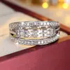 Bestseller de Joyería Exquisito Moderno Sencillo Anillo de Circonita para Mujer Apilable Lujo Versátil Accesorios de Gama Alta