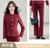 Blazer de alta gama transfronterizo, elegante y chic para otoño e invierno, traje de manga larga estilo diosa con pantalones acampanados, atuendo profesional de moda