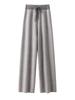Pantalones anchos de espiga de cachemira para mujer, de cintura alta, gruesos, para exteriores, otoño e invierno, recién llegados, 100% lana, informales, de corte bajo.