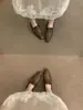 Mocasines Cuadrados Retro Franceses para Mujer 2026 Otoño Nuevos de Piel Suave Tacón Grueso Zapatos de Una Sola Pieza Versátiles Zapatos Pequeños de Cuero