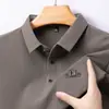 Camiseta de manga longa sem costura para primavera e outono, polo casual masculina com gola dobrável, versátil para usar em camadas, blusa para homens de meia-idade