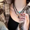Collar de peluche de otoño e invierno para mujer, bonito y creativo suéter de dibujos animados, accesorios de alta gama, cadena larga para suéter.