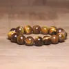 Pulsera DIY Hecha a Mano de Ojo de Tigre Natural Colorido y Amatista, Estilo Nuevo, Cuentas Redondas, Joyería de Comercio Exterior al por Mayor