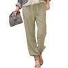 2025 Amazon Calça Longa Feminina de Verão Nova com Cadarço Cruzado Cor Sólida Elástica Jogger com Bolso Calça Casual para Mulheres