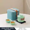 Conjunto de Chá Cerâmico de Viagem Pequeno Portátil Copo Rápido Teapot para Acampamento ao Ar Livre Viagem Uma Panela Duas Xícaras
