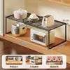 Prateleira para Micro-ondas de Cozinha Casa Rack de Armazenamento Multifuncional para Temperos Prateleira Camada Interna Expansível para Armário Sob a Pia