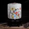 Tanque de Água com Filtro de Cerâmica Chaleira de Água Fria Doméstica Grande Chaleira de Água Fria com Torneira Tanque de Armazenamento de Água Balde de Porcelana Grande Capacidade com Tampa