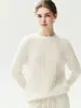 Estilo retro y relajado~ Suéter de punto 100% cachemira, suave y versátil para mujer, con diseño de punto trenzado, top base suave y cómodo