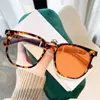 Nuevas Gafas de Marco Grande con Cambio de Color, de Moda, Textura de Madera, Marco Metálico, Luz Azul Suave Anti-Azul, Se Pueden Adaptar con Graduación para Miopía