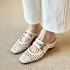 Medias Pantuflas Cerradas Retro para Mujer que Aumentan la Altura, Zuecos de Exterior Estilo Nuevo Verano 2026, Sandalias Tejidas Mary Jane