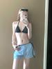 Roupa de Férias Listrada Solta, Adequada para Uso ao Ar Livre, Maiô Listrado Europeu e Americano Bm, Shorts Estilo Ins, Estilo Praia, Conjunto de Biquíni Sexy