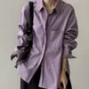 Camisa sencilla de algodón puro de alta calidad, estilo Dongdaemun coreano, blusa suelta y elegante estilo coreano de otoño