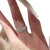 Anillo Huevo de Paloma Dibujo de Alambre Estilo Explosivo Caperucita Roja para Mujer Plata Antigua Vintage Edición Ancha Anillo Viento de Corte Diamante Flash