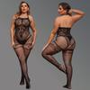 Lingerie sexy sexy open-end uniforme livre roupas femininas plus size one-piece pijamas terno meias de malha oca malha sem encosto