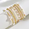 Pulsera de Perlas de Alta Gama a la Moda para Mujer Anillo Decorativo Sencillo con Perlas Doradas Conjunto de Joyería Exquisito de Lujo Ligero Apilable