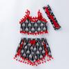 Ropa Infantil, Traje de Verano para Mujer, Modernos y Lindos Tirantes con Borlas, Shorts y Accesorios para el Cabello, Set de 3 Piezas, Ropa Casual Estilo Étnico para Bebé