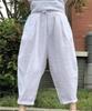 Pantalones casuales de lino para mujer, primavera y verano, estilo retro artístico, holgados, con cordones, cintura ancha y pierna ancha, pantalones Hallen 913