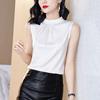 Silk Camisole Mulheres Interna Pescoço Suspenso Top Verão Exterior Wear Cetim sem mangas Base Shirt Design Sense ins Trendy