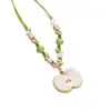 Colar de Maçã de Cerâmica Jingdezhen Colar Borboleta Dopamina Personalidade Fresca Feminina Moda Versátil Colar Venda por Atacado