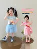 Conjunto de Verano 2026 para Niñas Nuevo Elegante Moda Infantil Delgado Vestido de Malla Conjunto de Dos Piezas de Verano para Bebés Niñas