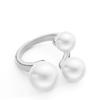 Suministro Transfronterizo de Tres Anillos de Perlas Blancas, Aliexpress, Amazon, Anillos Abiertos Asimétricos de Nicho, Venta al por Mayor Directa del Fabricante
