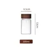 Madera de Acacia Portátil Mini Frasco de Almacenamiento de Vidrio de Borosilicato Granos de Café en Polvo Té Empaque Frasco de Almacenamiento Frasco Sellado