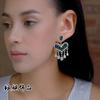 Pendientes de Cristal Zircón Super Hada Amor 2025 Pendientes con Borlas Personalizadas de Celebridad de Internet Pendientes Retro para Mujer