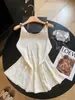 Chaleco de Punto Plegado Estilo Vacaciones en la Playa para Mujer, Top Sencillo Sin Mangas Delgado de Verano para Abrigo