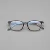 51 Gafas de Estilo Coreano Transparentes Marrones Cuadradas Simples, Antiluz Azul, Adecuadas para Caras Grandes, Unisex, Se Pueden Montar con Lentes Graduadas
